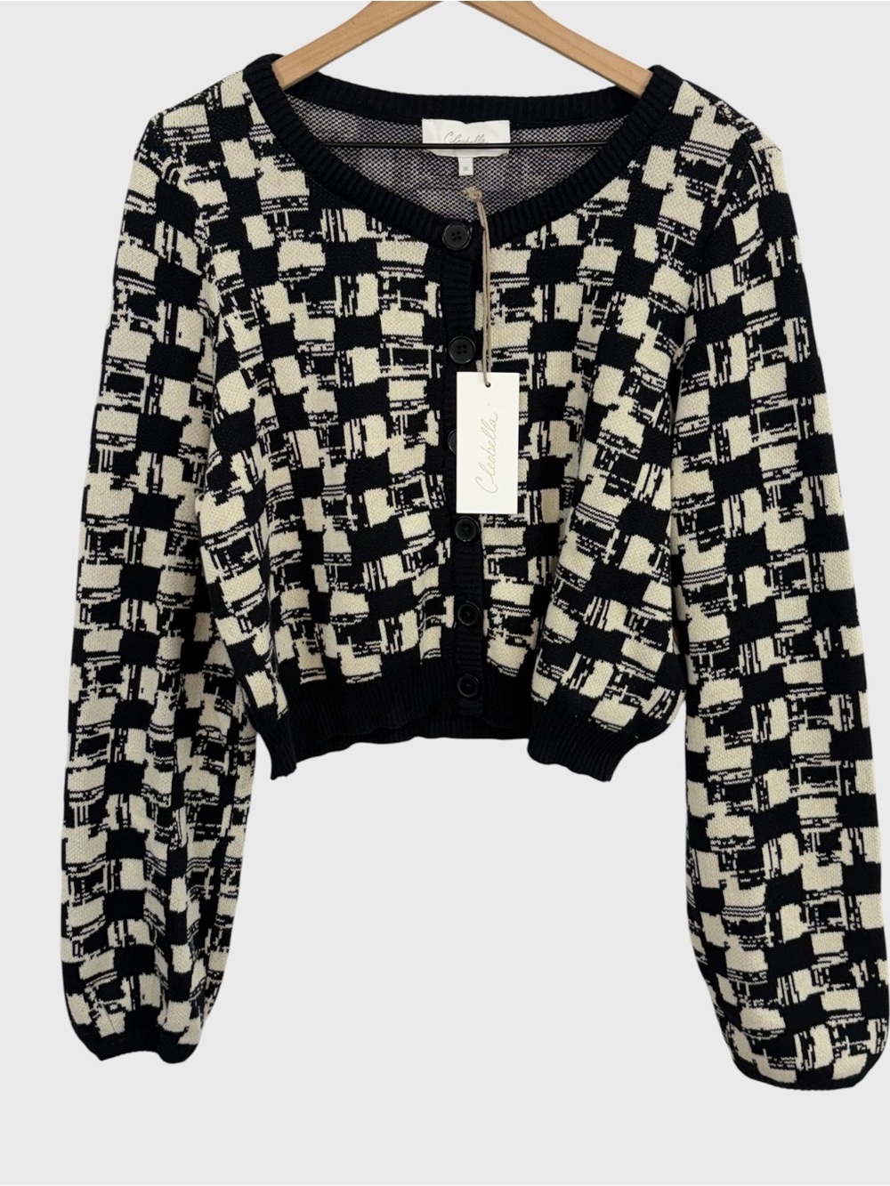 Cleobella New with Tags Black Ivory Abstract Geometric Print Marybeth Cardigan - Picture 1 of 8